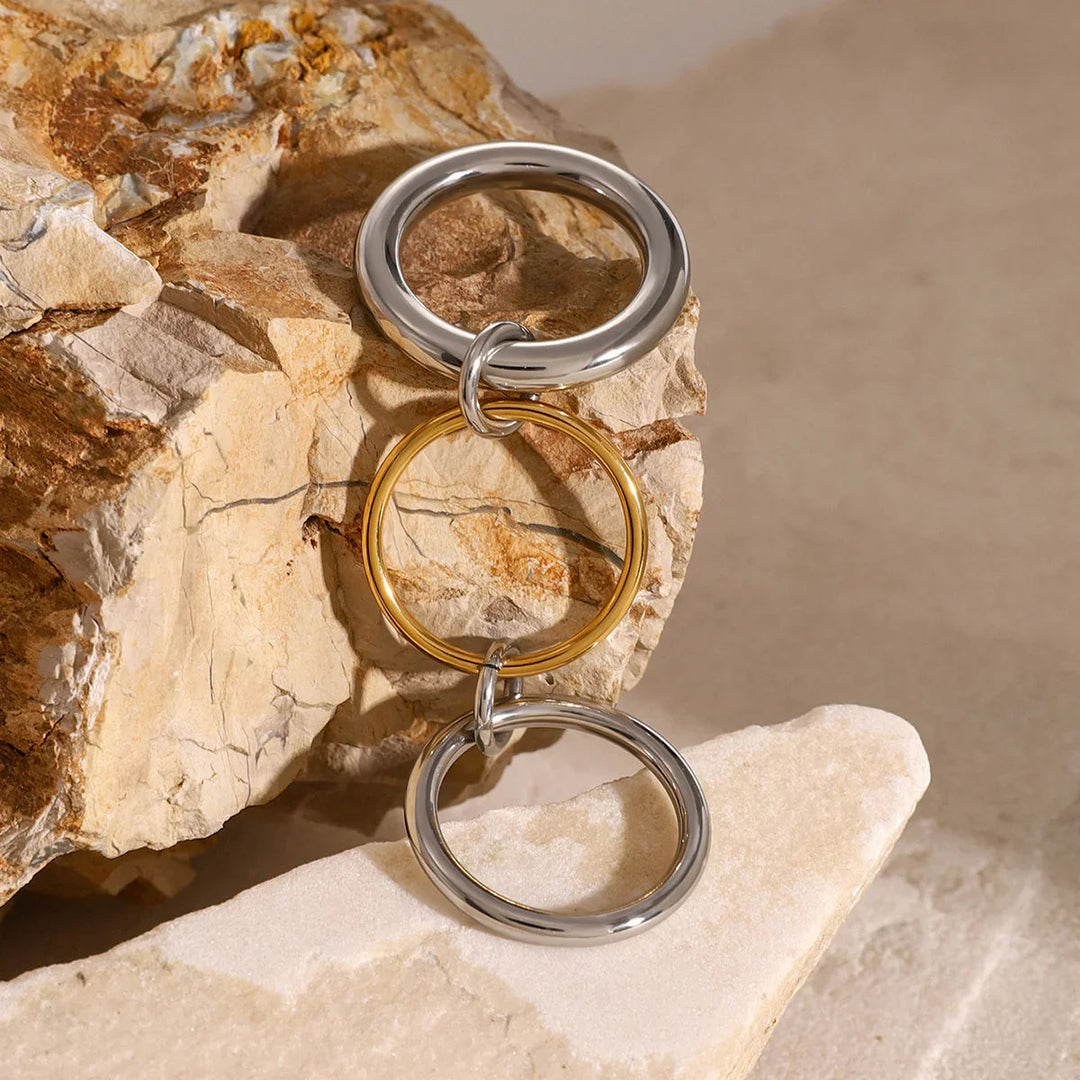 Gold-Plated Silver-Tone Stackable Ring for Women