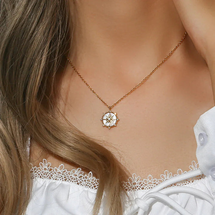 Gold-Plated CZ Star Pendant Necklace For Women
