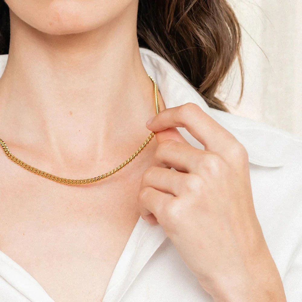 Gold-Tone Curb Link Chain Necklace