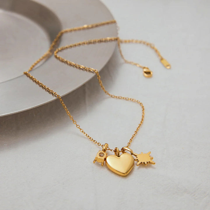 Gold Plated Cubic Zirconia Pendant Necklace for Mom