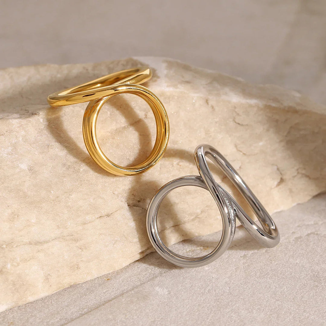 Gold-Plated Contemporary Ring