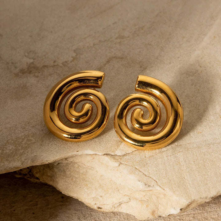 Gold-Plated Spiral Earrings