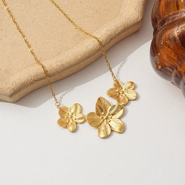 Gold-Plated Floral Pendant Necklace for Women