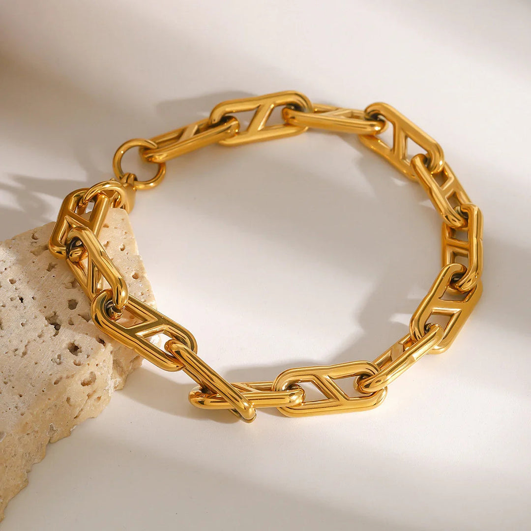 Gold-Plated Chain Bracelet for Women