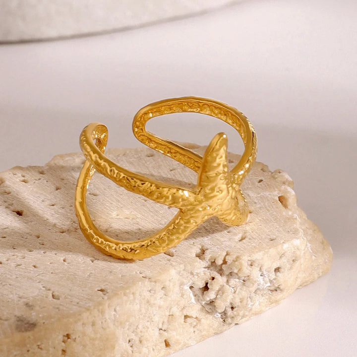Gold-Plated Starfish Ring