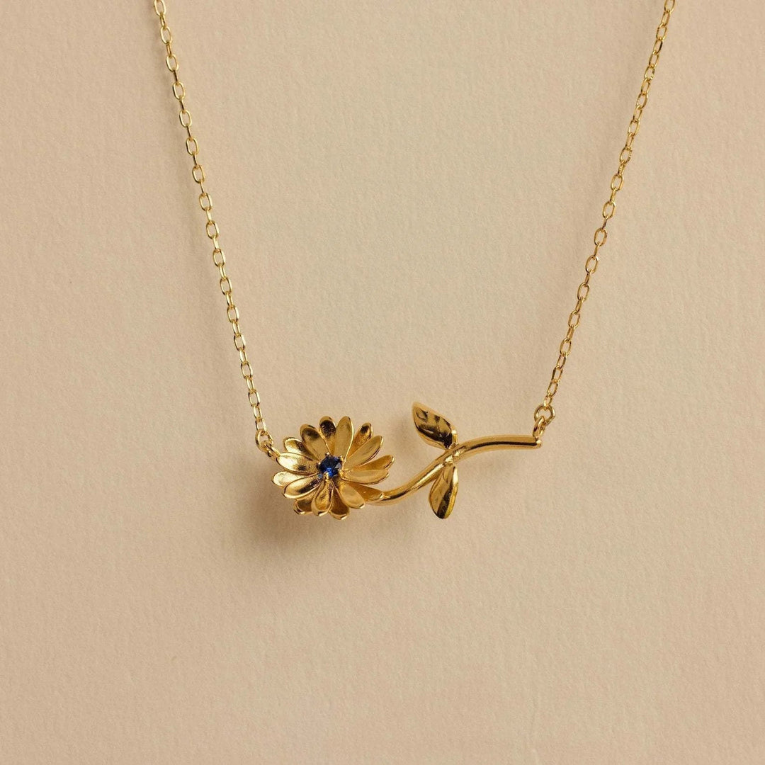 Gold-Tone Crystal Flower Necklace Jewelry Set