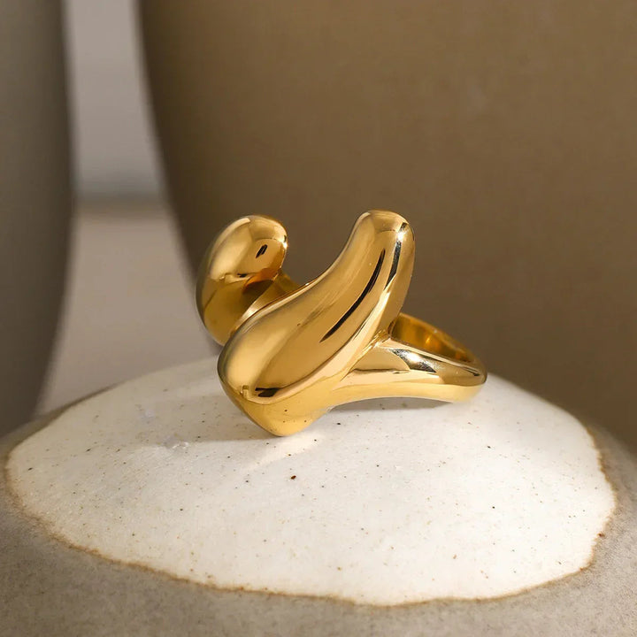 Gold-Plated Geometric Ring