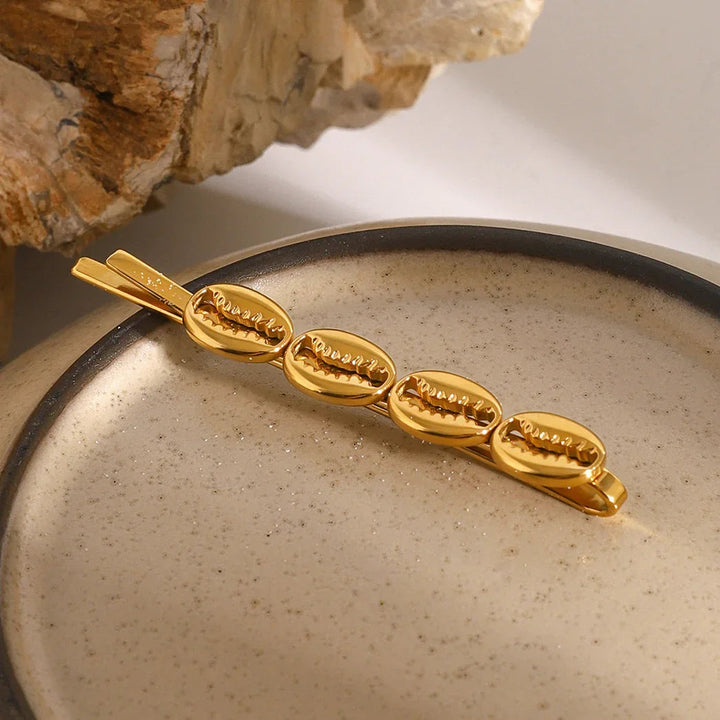 Gold-Plated French Pin with Coffee Bean Design