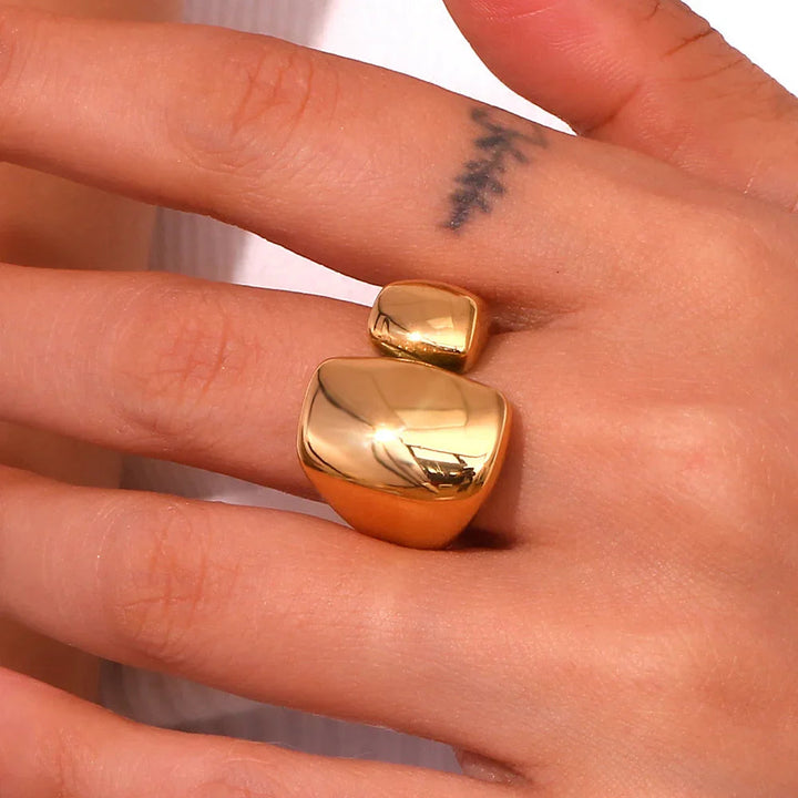 Gold-Plated Knot Ring For Women