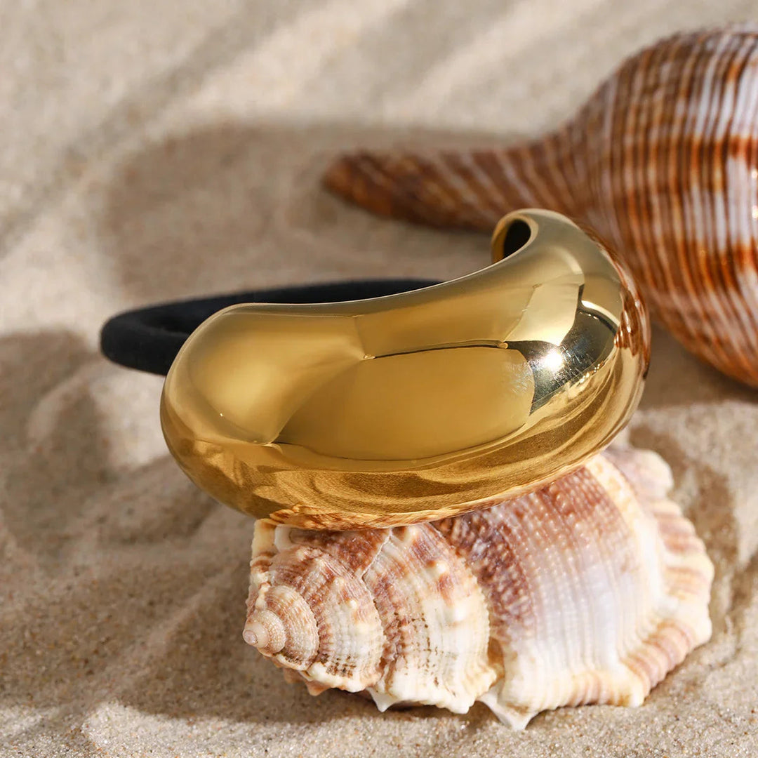 Gold-Plated Stainless Steel Arch Pony Cuff