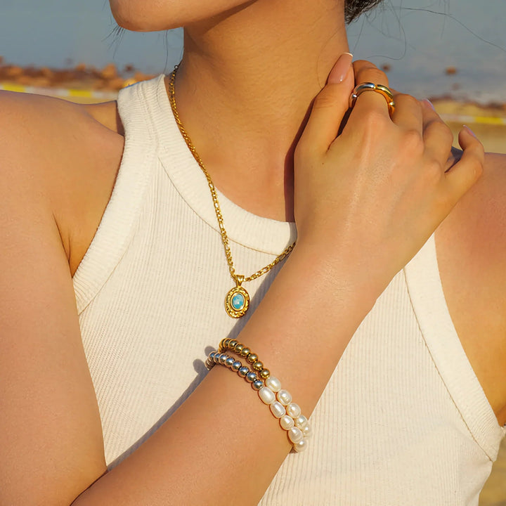 Gold-Plated Freshwater Pearl Bracelet