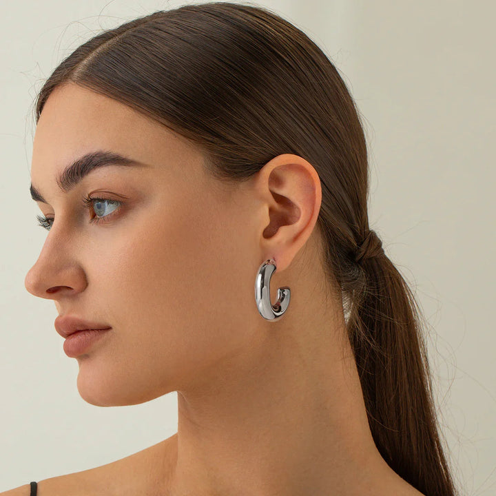 Silver-Plated Hoop Earrings Timeless and Versatile