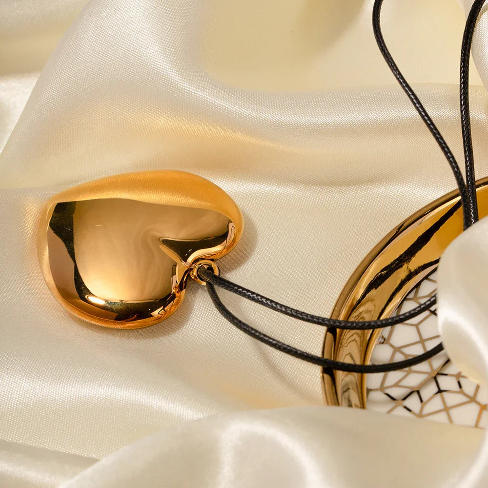Gold-Plated Heart Pendant Necklace
