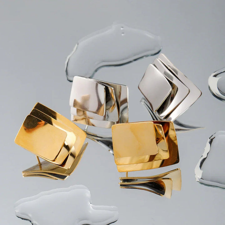 Gold-Plated Geometric Hypoallergenic Earrings