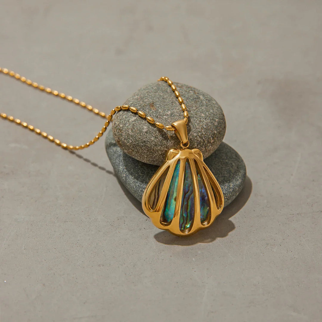 Gold-Plated Seashell Pendant Necklace for Women