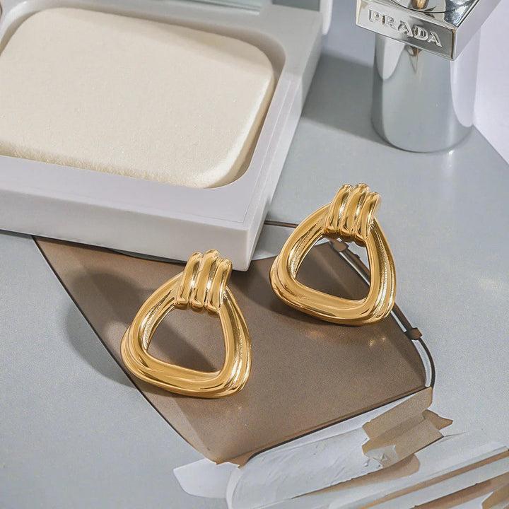 Gold-Plated Knot Drop Earrings for Women