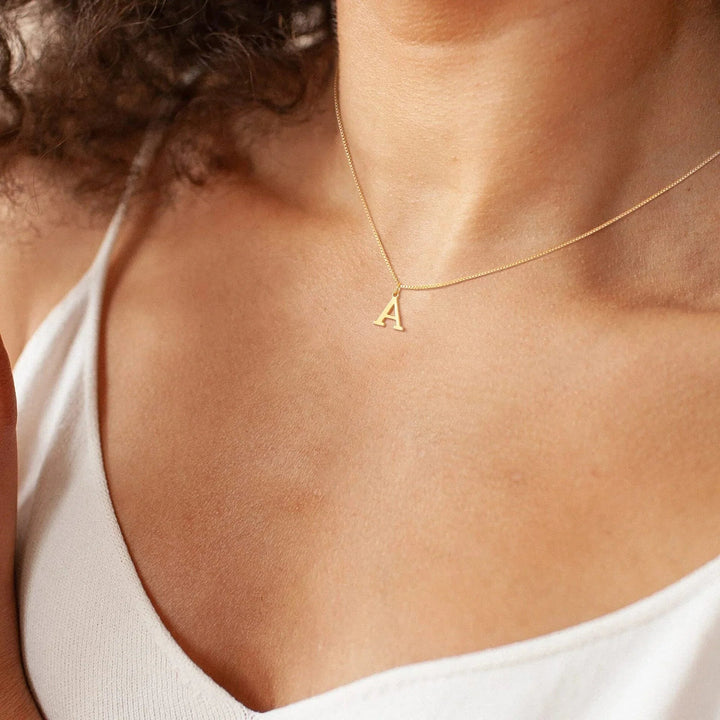 Gold-Tone Letter Initial Pendant Necklace