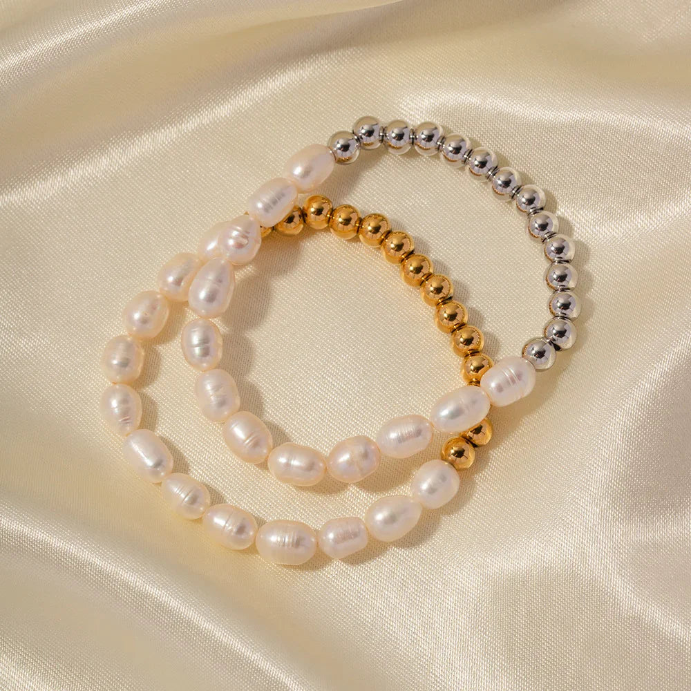 Gold-Plated Freshwater Pearl Bracelet