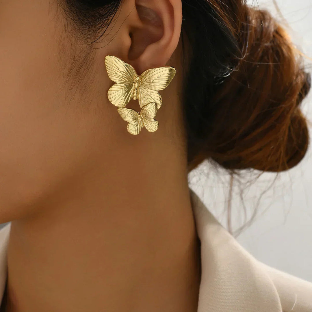 Gold-Plated Butterfly Earrings