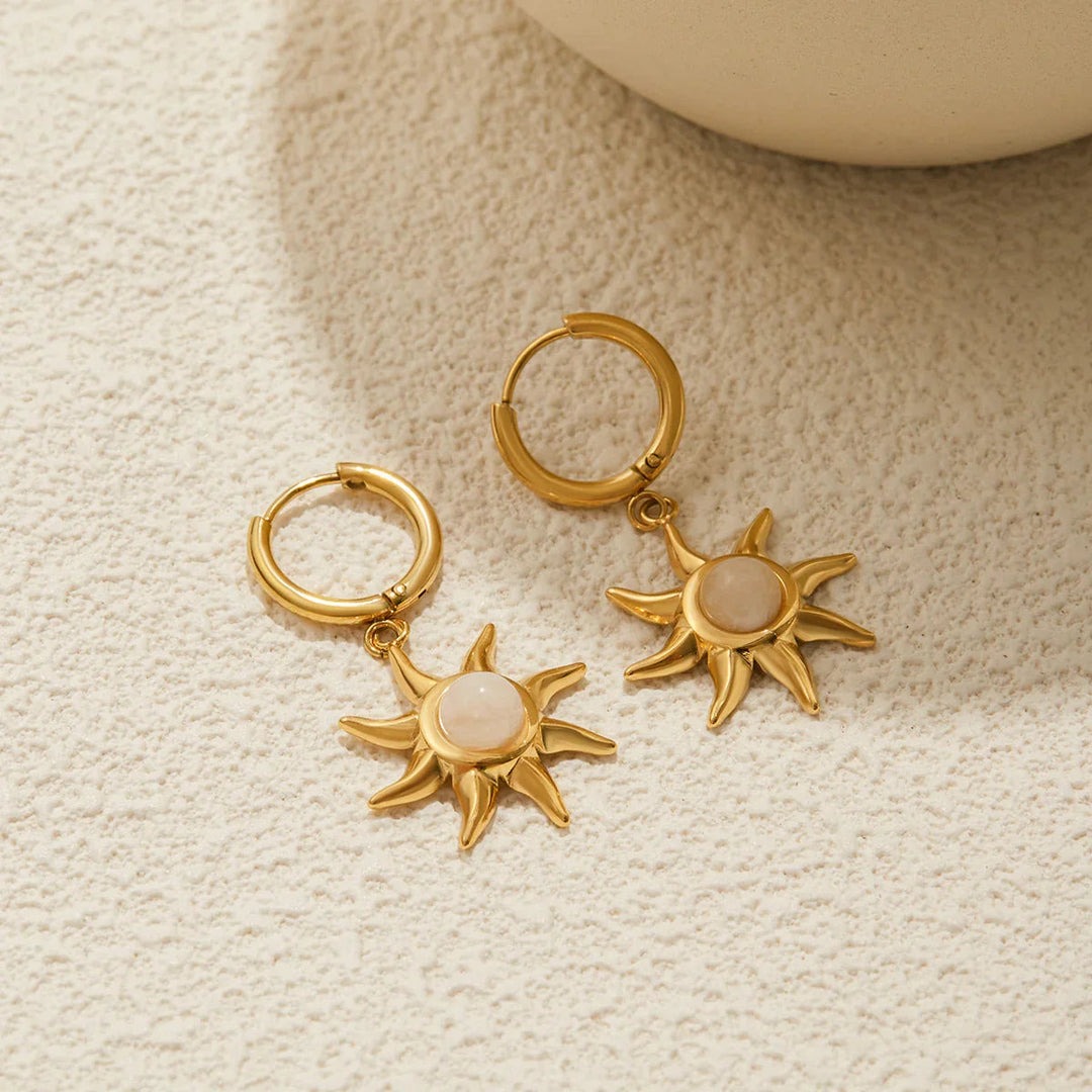 Gold Plated Synthetic Stone Drop Earrings for Women