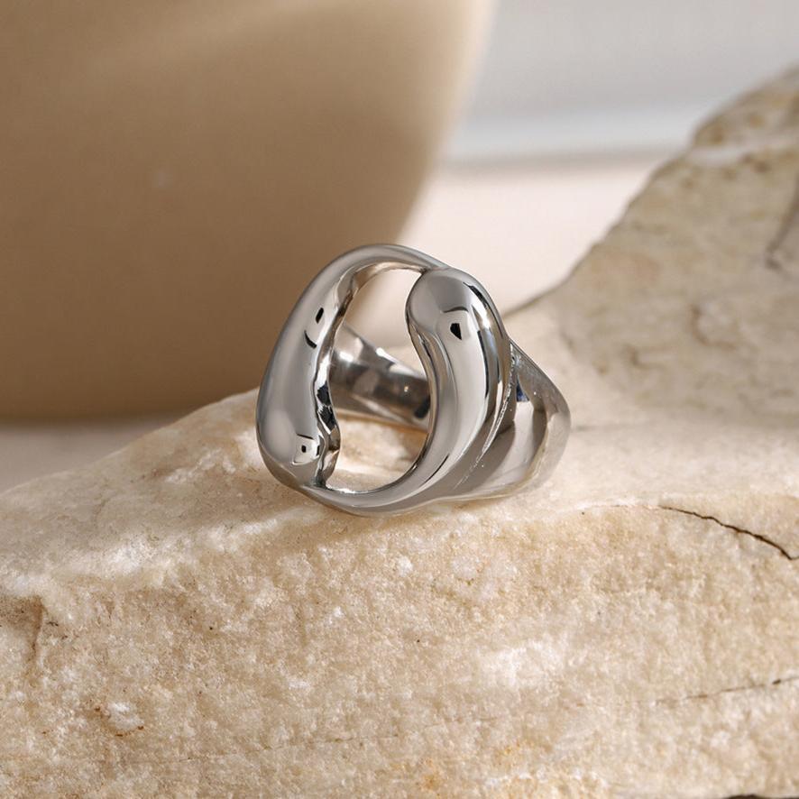 Gold-Plated Abstract Ring
