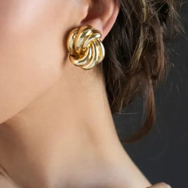 Gold-Plated Knot Stud Earrings for Women