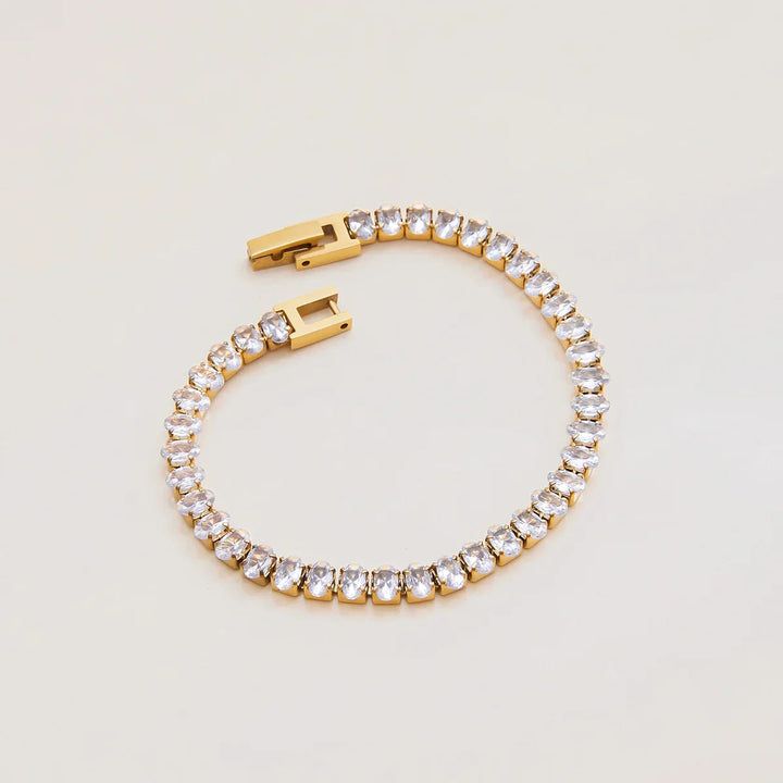 Gold Plated Cubic Zirconia Tennis Bracelet for Women