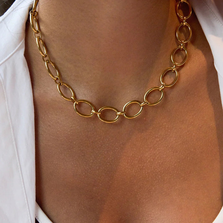Chunky Gold Plated Chain Necklace for Women