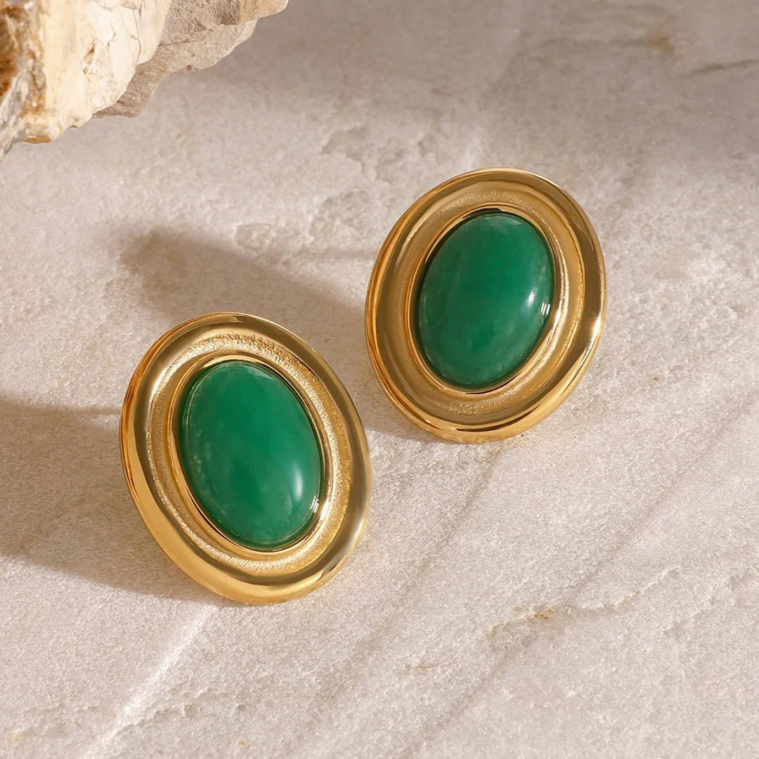 Gold-Plated Crystal Stud Earrings for Women