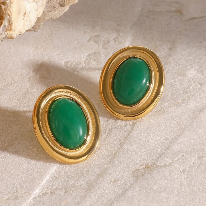 Gold-Plated Crystal Stud Earrings for Women