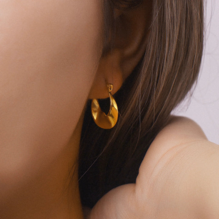 Gold-Plated Irregular Hoop Earrings for Women