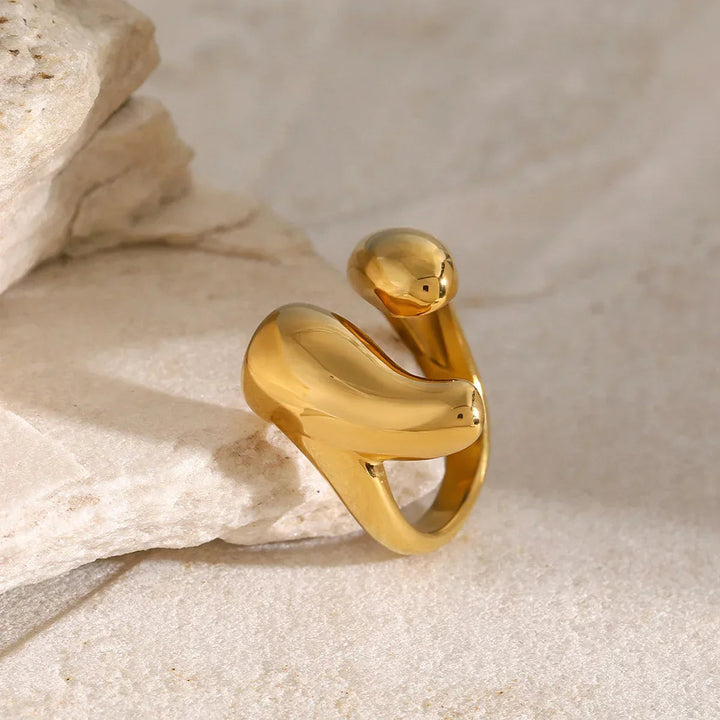Gold-Plated Geometric Ring