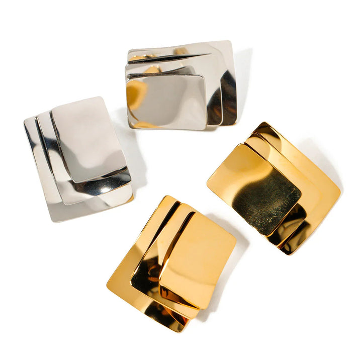 Gold-Plated Geometric Hypoallergenic Earrings
