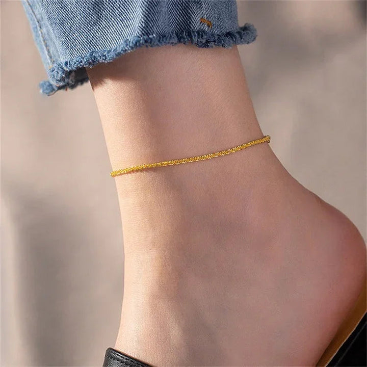 Gold-Plated Minimalist Chain Anklet for Women