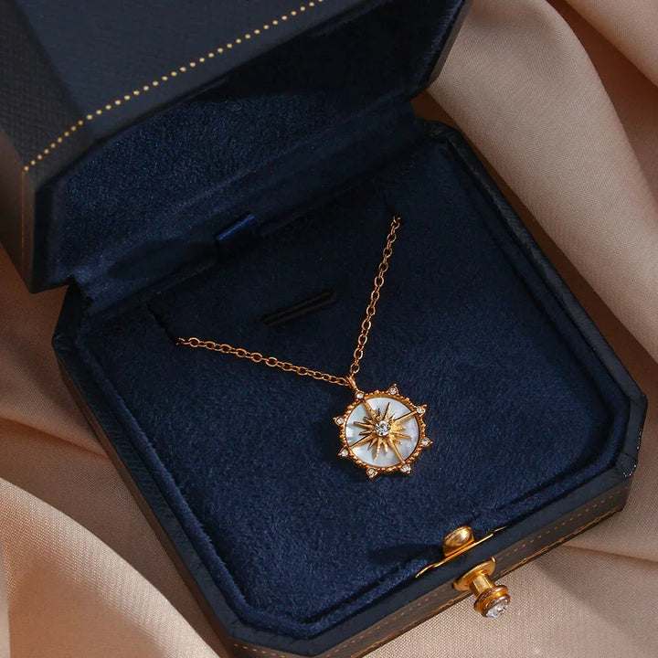 Gold-Plated CZ Star Pendant Necklace For Women