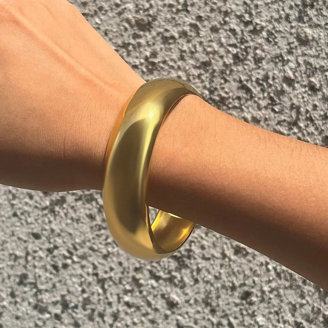 Chunky Gold Plated Bangle Bracelet for Women