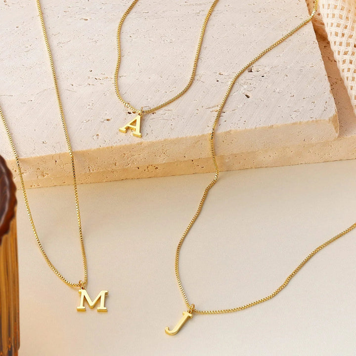 Gold-Tone Letter Initial Pendant Necklace