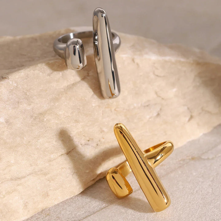 Gold-Plated Open-Ended Bar Ring
