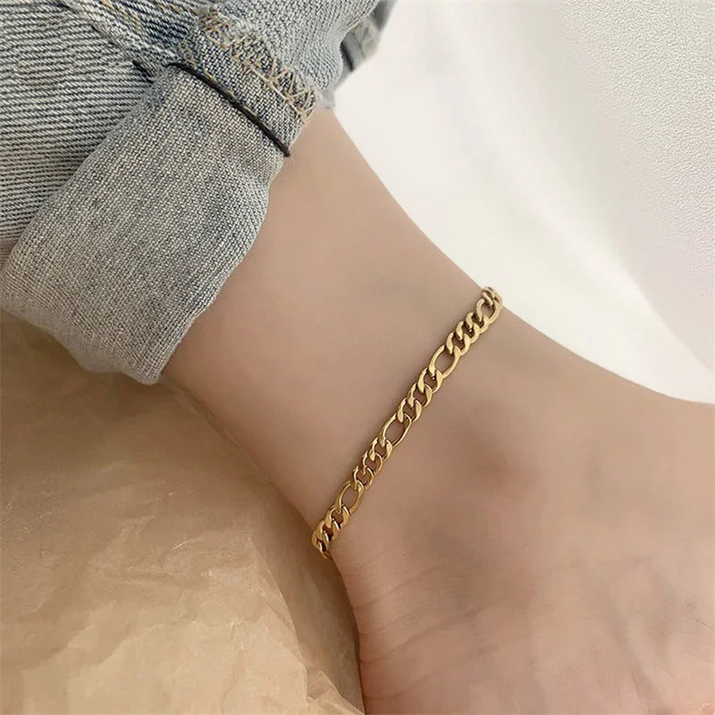 Gold-Plated Chain Anklet Women