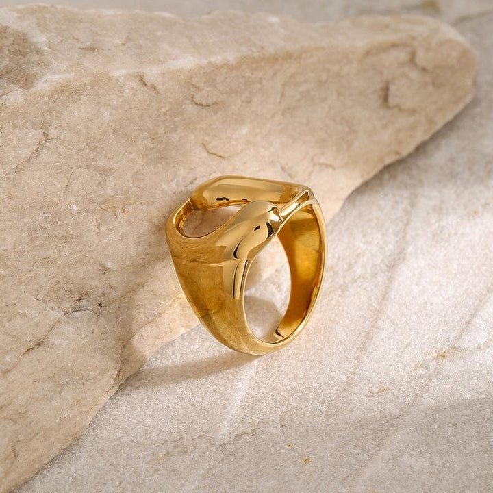 Gold-Plated Abstract Ring