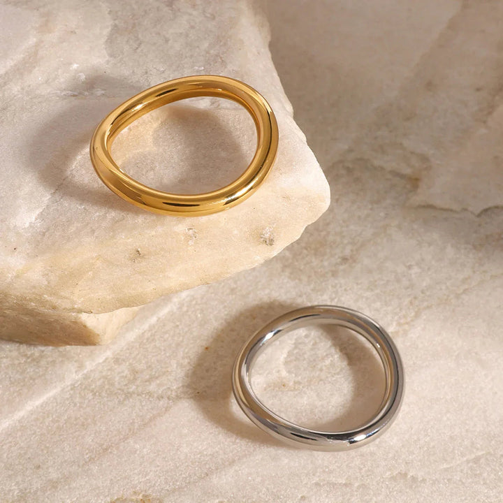 Gold-Plated Silver-Tone Stackable Ring Set