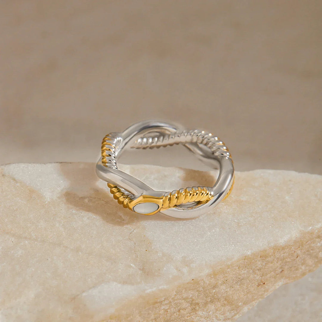 Gold Plated Silver Plated Twisted Band Ring for Women