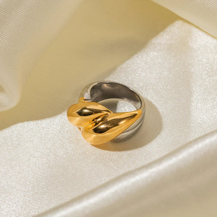 Gold Silver Two-Tone Ring Designed for Elegance