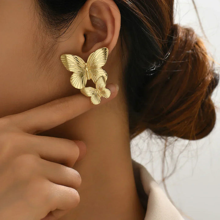 Gold-Plated Butterfly Earrings