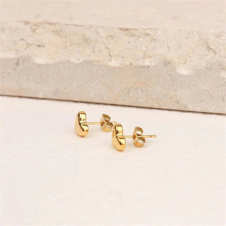 Gold-Plated Heart Stud Earrings for Women