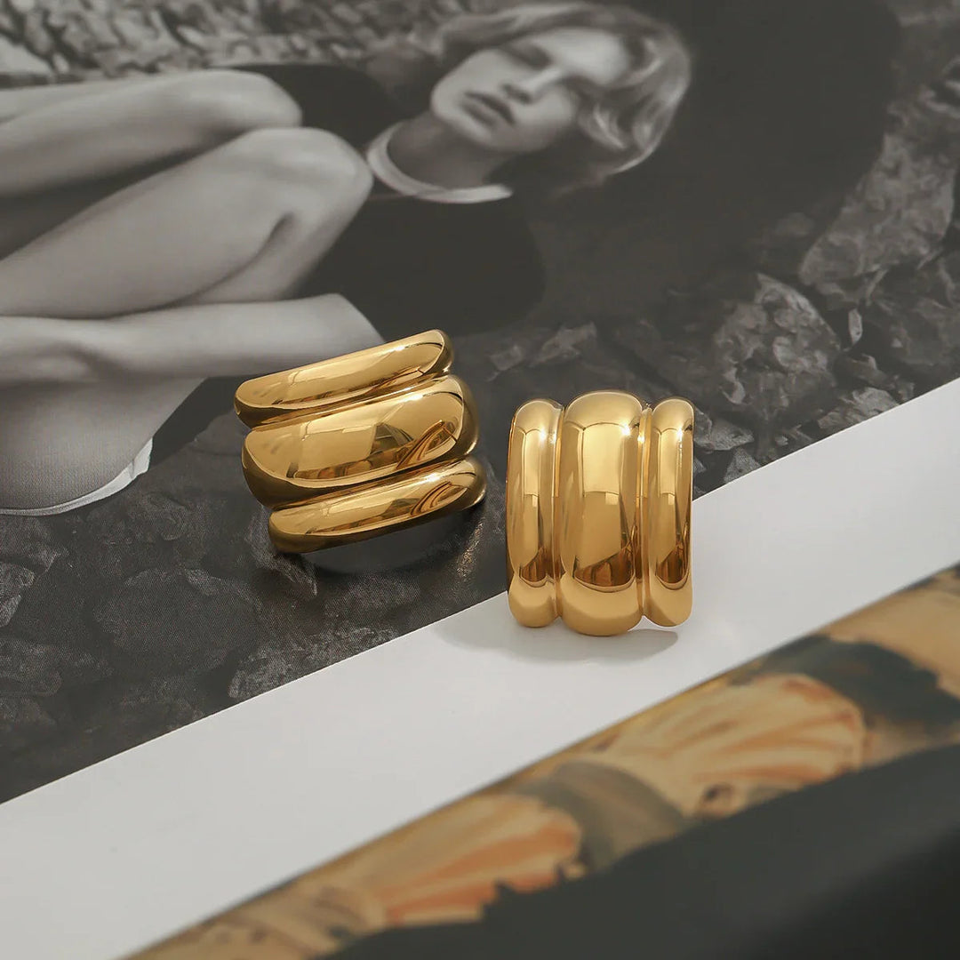 Gold-Plated Chunky Arch Earrings for Women