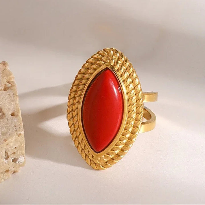 Gold-Plated Crystal Statement Ring for Women