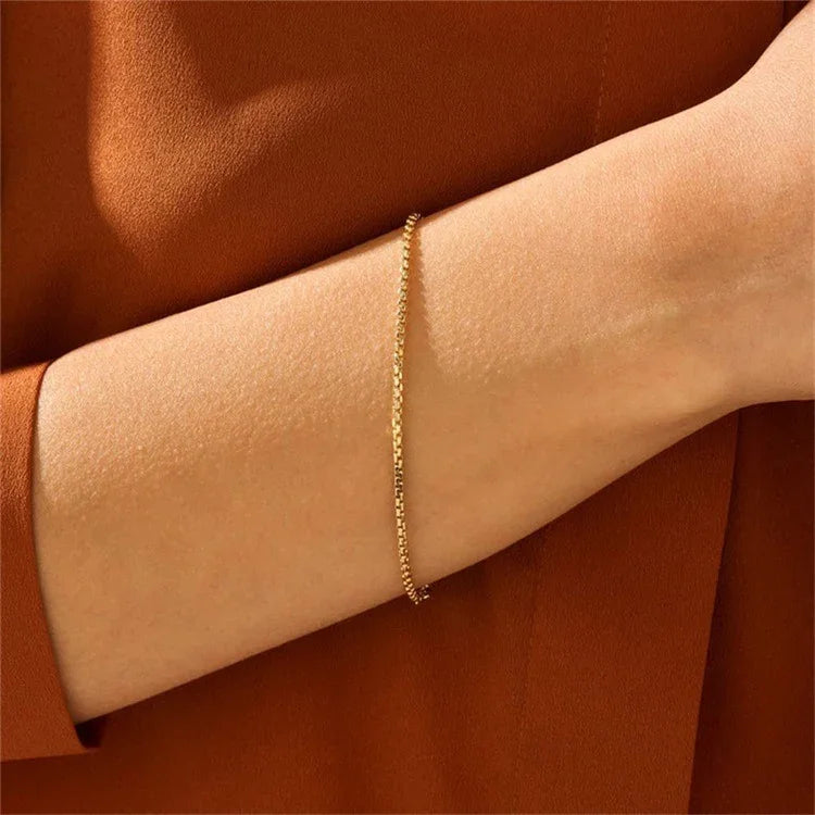 Gold-Plated Minimalist Chain Bracelet for Women