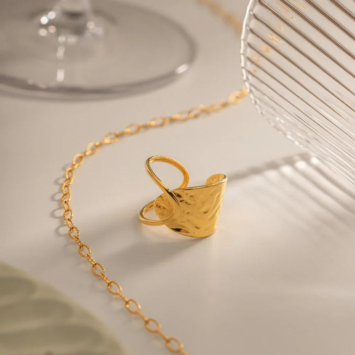 Gold-Plated Minimalist Ring with Stainless Steel