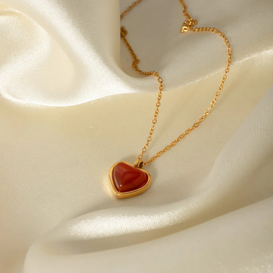 Gold-Plated Necklace with Dainty Heart Pendant